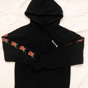 obey rose black hoodie